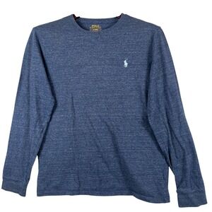 Polo Ralph Lauren Mens M Long Sleeve T Shirt Heather Blue Pony Logo Classic